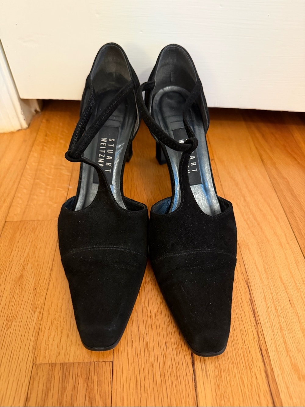 Stuart Weitzman Vintage 90s Black Suede Block Heel Size 6